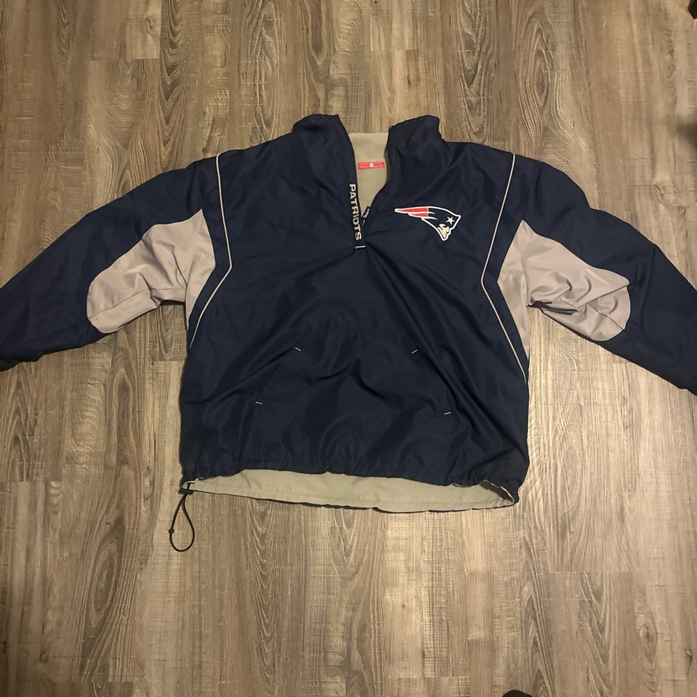 New England Patriots Navy and Gray Pullover Jacket